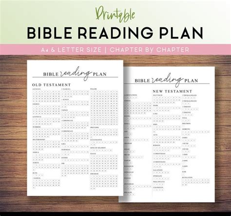 Bible Reading Tracker Printable Chapter By Chapter Checklist Reading