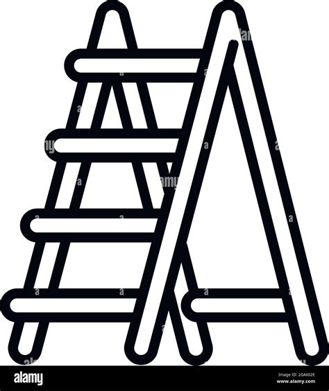 Garden Wood Ladder Icon Outline Garden Wood Ladder Vector Icon For Web