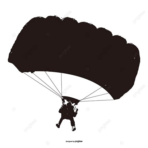 Parachuting Silhouette Transparent Background Parachute Parachute