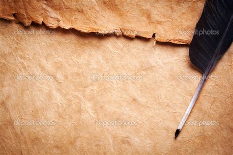 Quill On Vintage Paper Background Stock Photo By ©alexstar 12616106