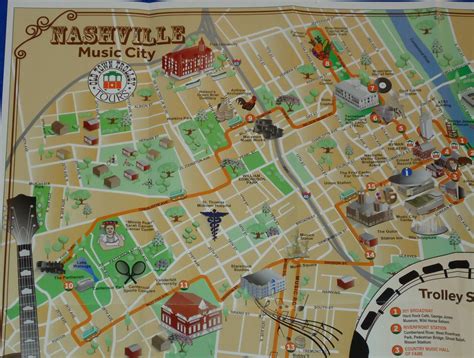 Brand New Nashville Best Sightseeing Trolley Tour Great Music City Map