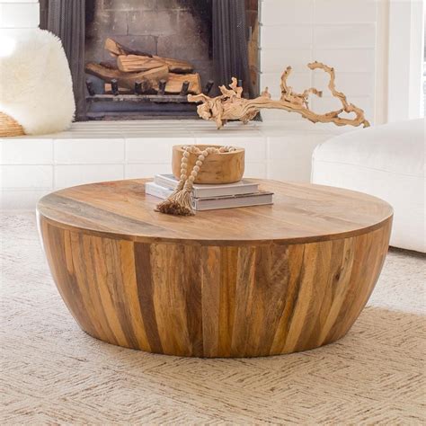 Round Natural Wood Coffee Table A Timeless Addition To Your Home