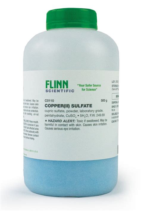 Copperii Sulfate Powder Lab Grade 500 G Flinn Scientific