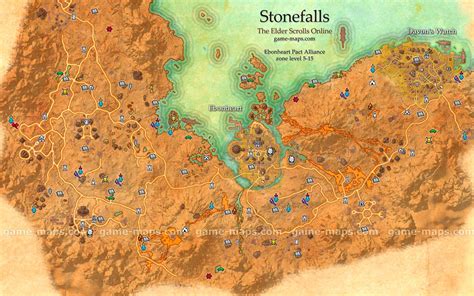 Stonefalls Zone Map Ebonheart Davons Watch Central Part Of