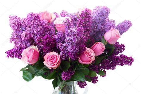 Pictures Lilacs Flowers Lilac Flowers With Roses — Stock Photo