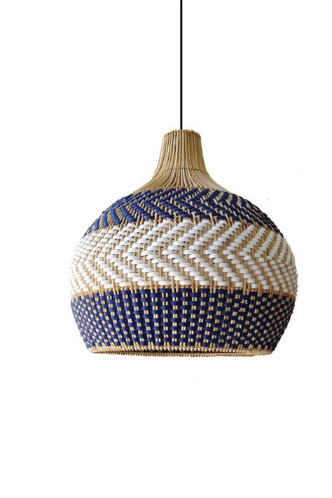 Serena Blue Rattan Pendant Light Etsy Rattan Pendant Light Pendant