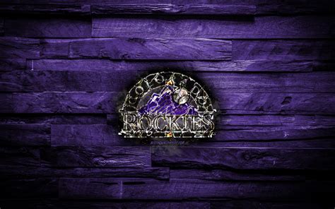 Download Wallpapers Colorado Rockies 4k Scorched Logo Mlb Violet