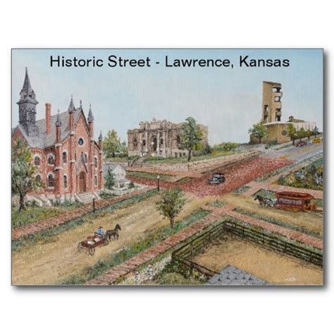 Postcard Historic Street Lawrence Kansas