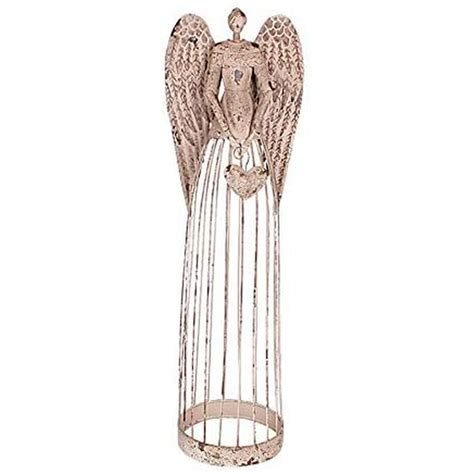 Antiqued Metal Garden Angel Statues Indoor Outdoor Yard Lawn Statue