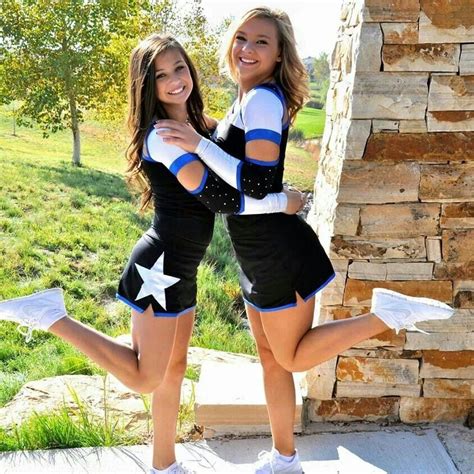 Sisters Or Best Friends In Cheer Uniform Cheerleading Poses Cheer Poses Cheer Picture Poses