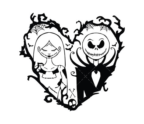 Jack And Sally Svg Png Pdf A Nightmare Before Christmas Svg Heart Svg