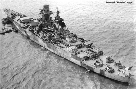 French Navy 1943 Richelieu Battleship Naval Navy Ships