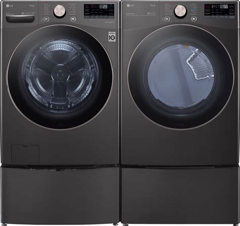 Lg Lgwadreb40003 Side By Side On Pedestals Washer And Dryer Set With