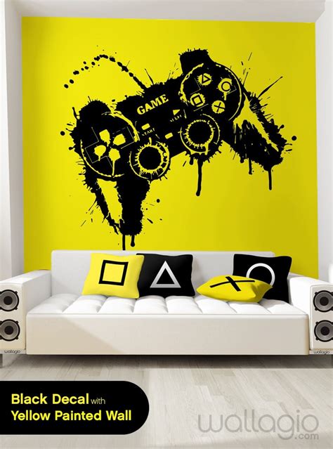 Video Game Wall Decal Gamer Controller Wall Decal Splat Paint Inspired