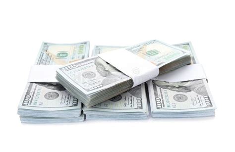 Bundles Of Dollar Banknotes On White Background American National