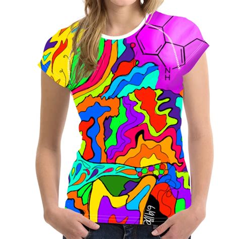 Forudesigns Colorful Design T Shirts Women Tops Bright Sexy Tee Shirt Femme Ladies 2018 Summer