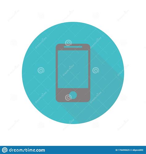 Smartphone Long Shadow Icon Simple Glyph Flat Vector Of Web Icons For