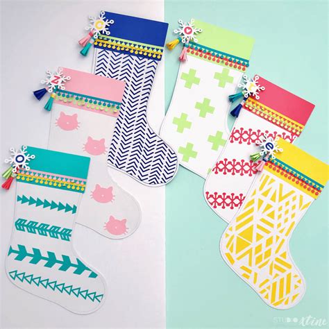 Diy Bright And Colorful Paper Christmas Stockings Studio Xtine