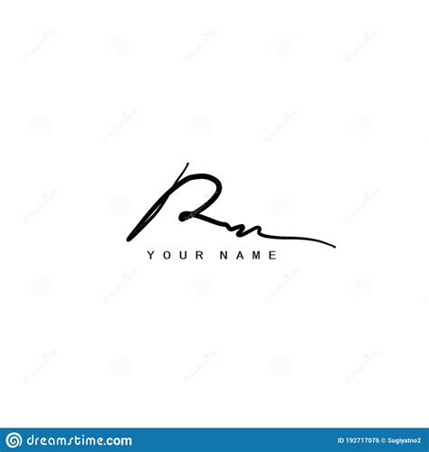 Logotipo De Firma R Y Signo Del Logotipo De La Letra Inicial De M Rm