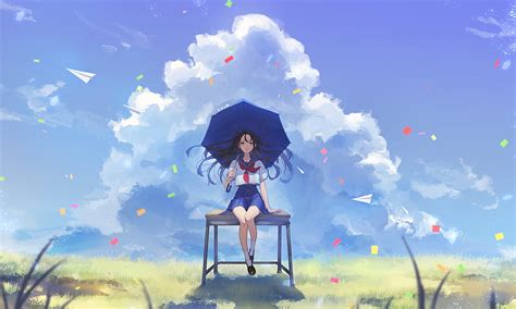 Girl Schoolgirl Umbrella Anime Art Hd Wallpaper Peakpx