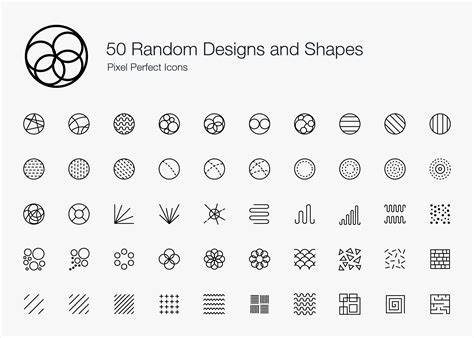 50 Random Designs And Shapes Pixel Perfect Icons Line Style 523477