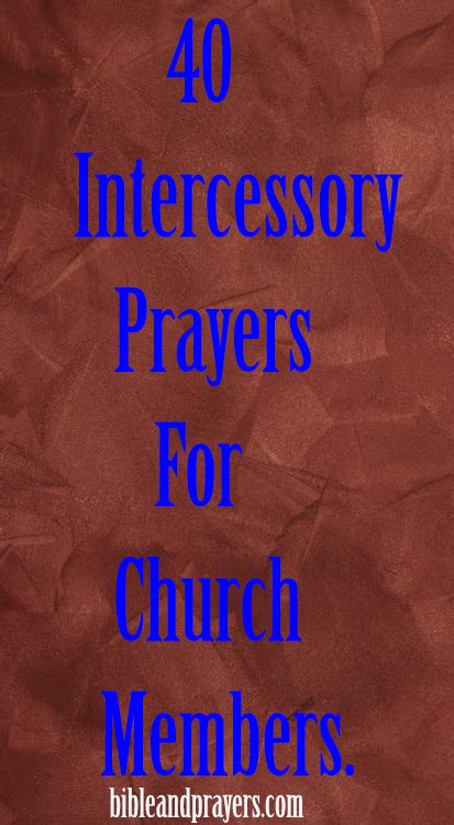 40 Intercessory Prayers For Church Members
