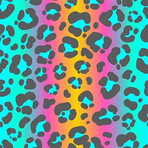 Neon Leopard Seamless Pattern Background Wallpaper Tropical Design