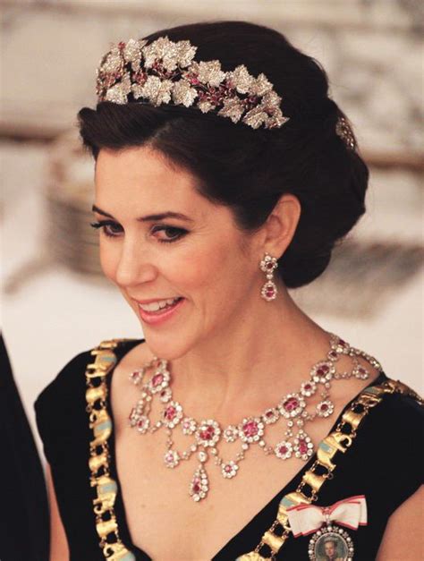 Crown Princess Mary Of Denmark Wearing Danish Ruby Parure At Queen