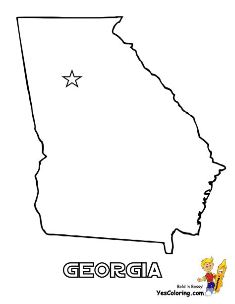 Blank Map Outline Georgia Coloring Page At Yescoloring Flag Coloring