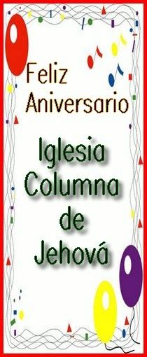 Feliz Aniversario Iglesia Columna De Jehová Separadores Cristianos