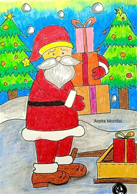 Christmas Drawings For Kids, Easy Drawings For Kids, Art Drawings