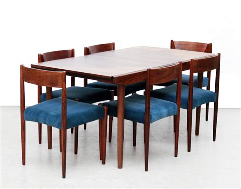 Rosewood Dining Room Set With 6 Chairs And Extendable Dining Room Table