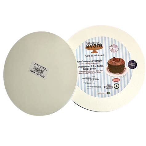 White Circular Mdf Cake Board 98 Inches Unfooted 10 Pack