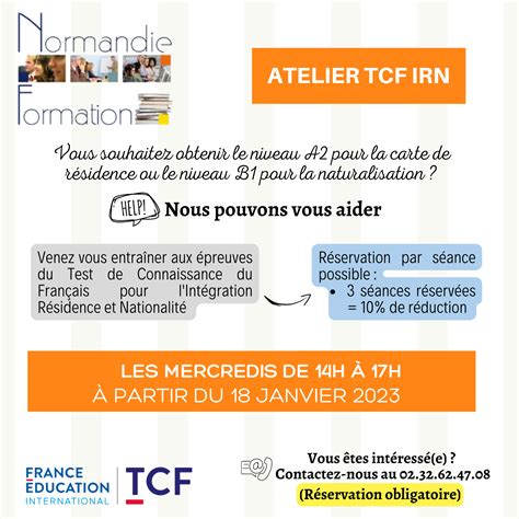 Tcf Test De Connaissance Du Français Normandie Formation