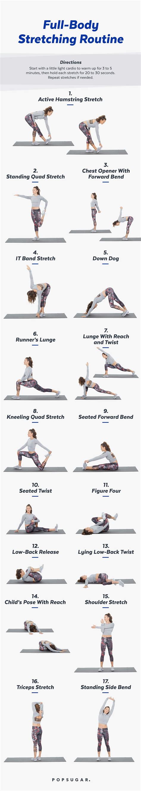 Printable Full Body Stretch Routine For Chill Days Yoga Stretching