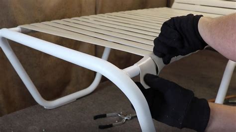 Outdoor Furniture Repair How To Fix A Vinyl Strap On A Lounge Chair