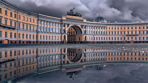 Russia Saint Petersburg Architecture Building Palace Square With