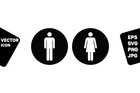 Bathroom Sign Vector With Man And Woman Graphic By Tuktuk Design