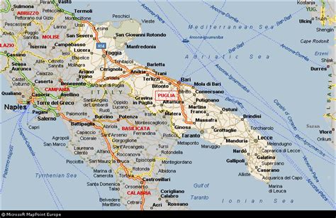 Puglia Map Travelsfinderscom