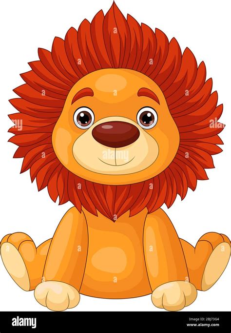 Cute Baby Lion Cartoon Sitting Stock Vector Image And Art Alamy