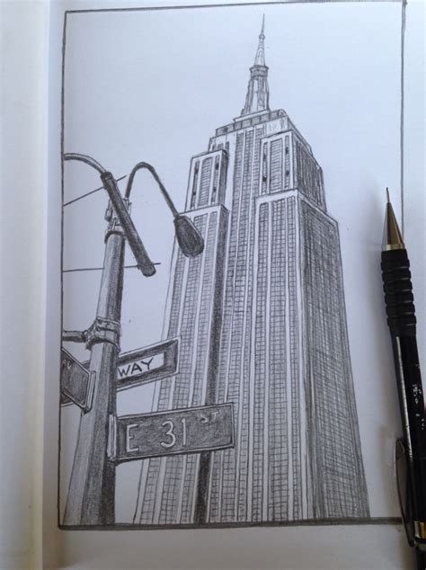 Empire State Building Sketch Drawing