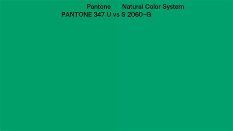 Pantone 347 U Vs Natural Color System S 2060 G Side By Side Comparison