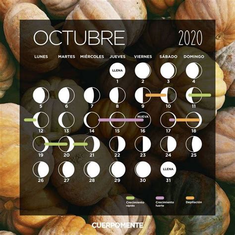 Calendario Lunar De Octubre En 2020 Calendario Lunar Calendario Lunares