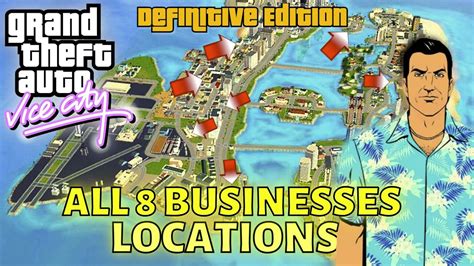 ALL 8 BUSINESSES MAP LOCATIONS In Grand Theft Auto Vice City Definitive