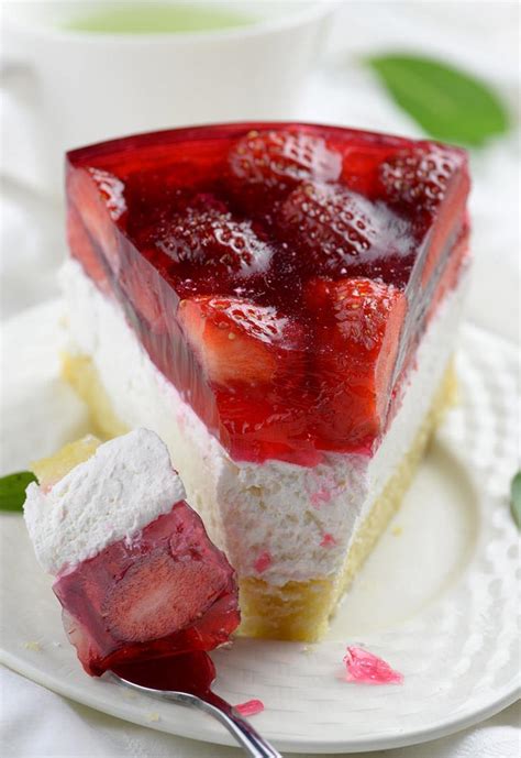 · poke cake with fork at ½ inch intervals. Strawberry Jello Cake
