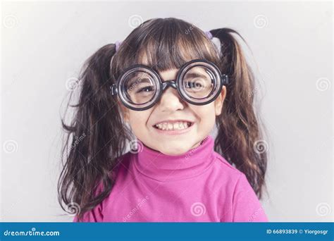 Funny Nerdy Little Girl Stock Image Image Of Cute Hilarious 66893839