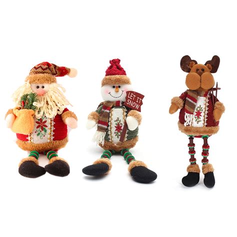 Christmas Santa Claus Snowman Elk Stuffed Plush Doll Toy Ornament Xmas
