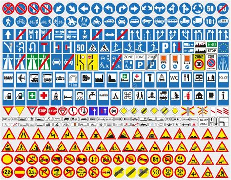Mandatory Road Signs Of Europe Road Signs Stock Illustration