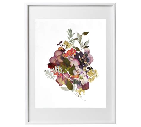 Framed Dried Flowers Art Flower Art Pressed Plant By Floralcollage