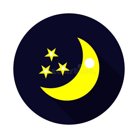 Symbole De Nuit De La Lune Avec Des étoiles Et De Vecteur Dicône Du